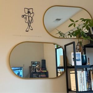 Gold Framed Wall Mirror Set